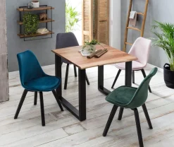 SIT Wandregal »ROMANTEAKA Hängeregal aus Teakholz mit 3 Böden im Industrial-Stil« Recyceltes Teakholz trifft modernes Metallgestell