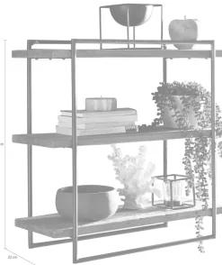 SIT Wandregal »ROMANTEAKA Hängeregal aus Teakholz mit 3 Böden im Industrial-Stil« Recyceltes Teakholz trifft modernes Metallgestell