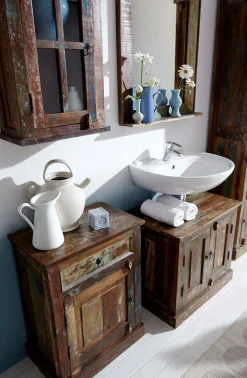 SIT Waschbeckenunterschrank »Riverboat« aus recyceltem Altholz, Shabby Chic, Vintage