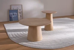 s.Oliver Beistelltisch »Hemmon« mit massivem Eschenfuß, edler Echtholzplatte, Durchmesser 50 cm