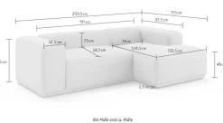 s.Oliver Ecksofa »EMMERIK Designersofa, L-Form mit Wellenfederung, B/T/H: 260/155/73 cm« hoher Sitzkomfort, gemütlich und modern, auch in Cord
