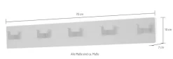 Spinder Design Garderobenhaken Metall, Zeitloses Design, 5 Haken, Breite 70 cm