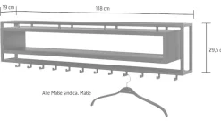 Spinder Design Garderobenleiste Metall, Breite 120 cm