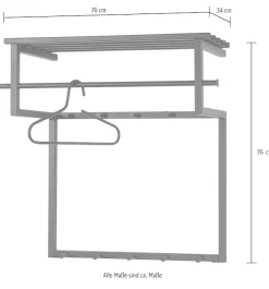 Spinder Design Garderobenleiste Metall, Familien-Garderobe, 10 Haken, 34 cm tief, trendige Farbe