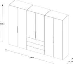 STAUD Drehtürenschrank »Extenso, edles Design in hochwertiger Qualität, Made in Germany« mit 3 Frontschubkästen