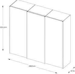 STAUD Schwebetürenschrank »Includo, extra kurze Lieferzeit! Stabil & langlebig in Staud Qualität« H/B/T ca. 222/249/68,Qualität made in Germany