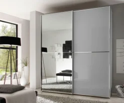 STAUD Schwebetürenschrank »Sinfonie Plus, edles Design in hochwertiger Qualität, Made in Germany« Glas und Spiegel-Frontkombination mit vier Ausstattungsvarianten
