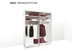 STAUD Schwebetürenschrank »Sinfonie Plus, edles Design in hochwertiger Qualität, Made in Germany« Glas und Spiegel-Frontkombination mit vier Ausstattungsvarianten