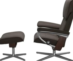 Stressless® Fußhocker »Admiral« mit Cross Base, Größe M & L, Holzakzent Braun