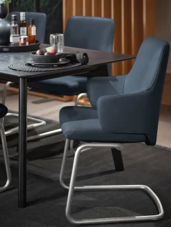 Stressless® Polsterstuhl »Laurel« () Low Back mit Armlehne, Größe L, mit Beinen aus Stahl in Schwarz matt