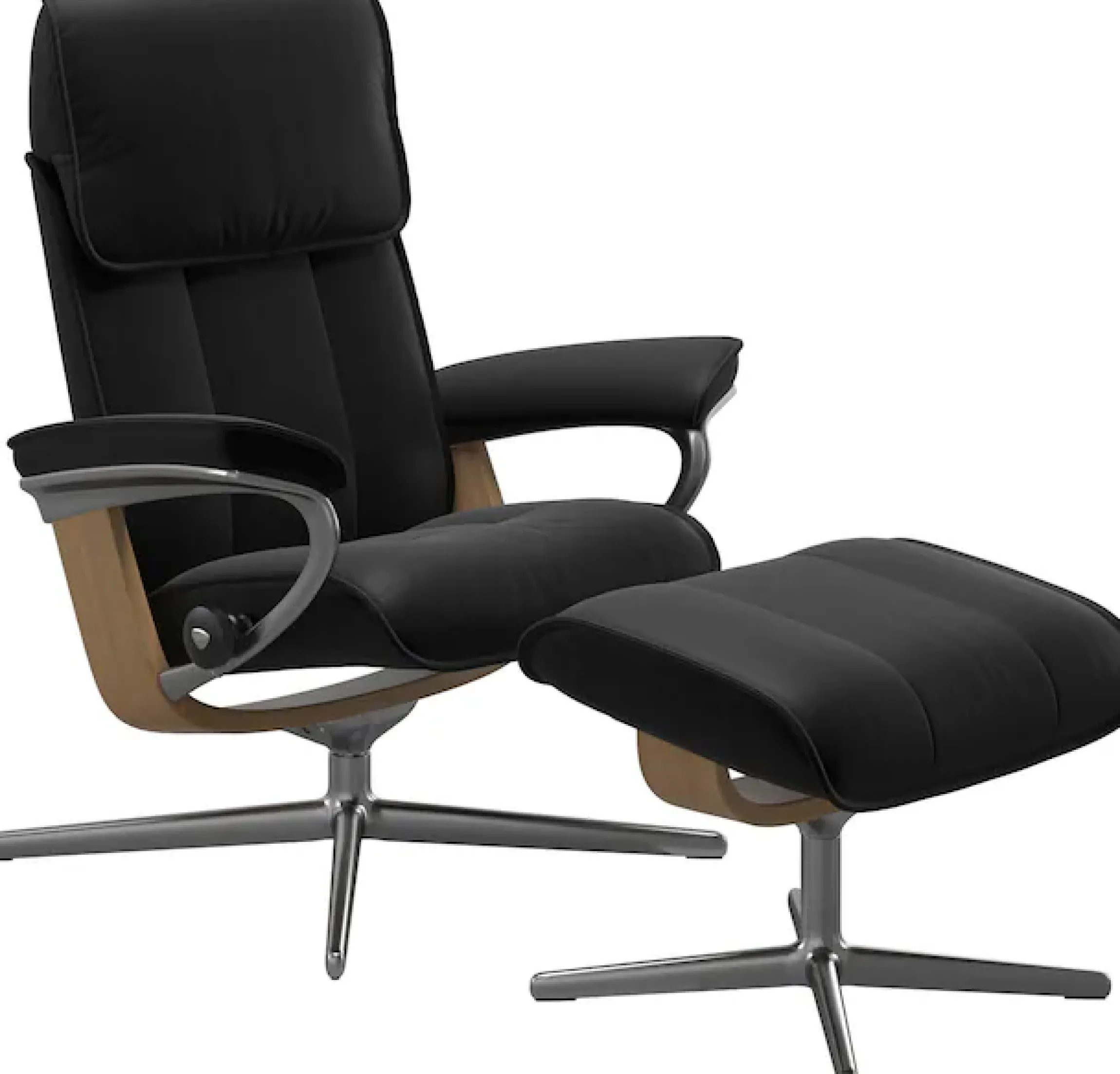 Stressless® Relaxsessel »Admiral« Set, Relaxsessel inkl. Hocker,mit Cross Base, Größe M & L, Holzakzent Eiche