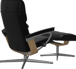 Stressless® Relaxsessel »Admiral« Set, Relaxsessel inkl. Hocker,mit Cross Base, Größe M & L, Holzakzent Eiche
