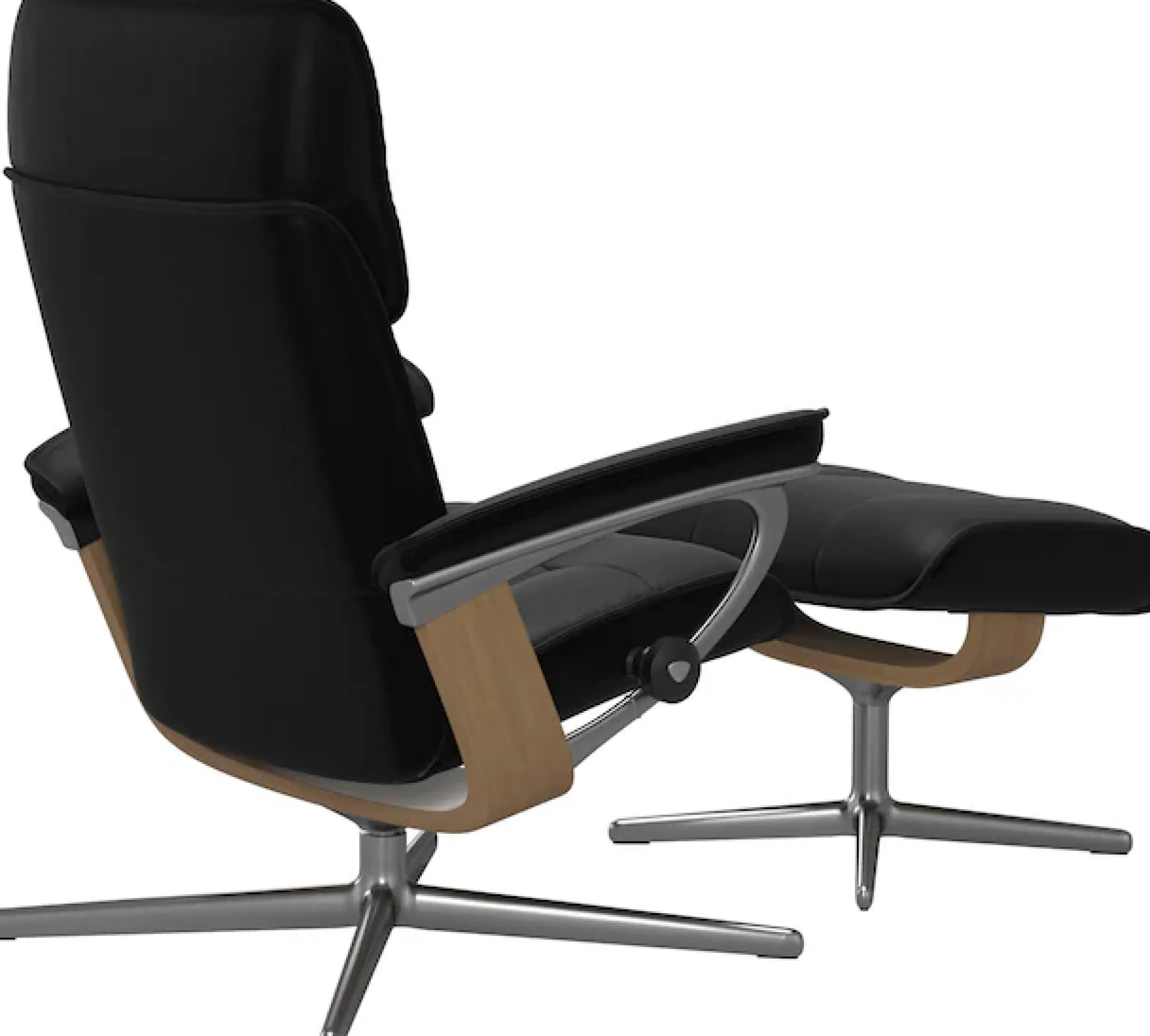 Stressless® Relaxsessel »Admiral« Set, Relaxsessel inkl. Hocker,mit Cross Base, Größe M & L, Holzakzent Eiche