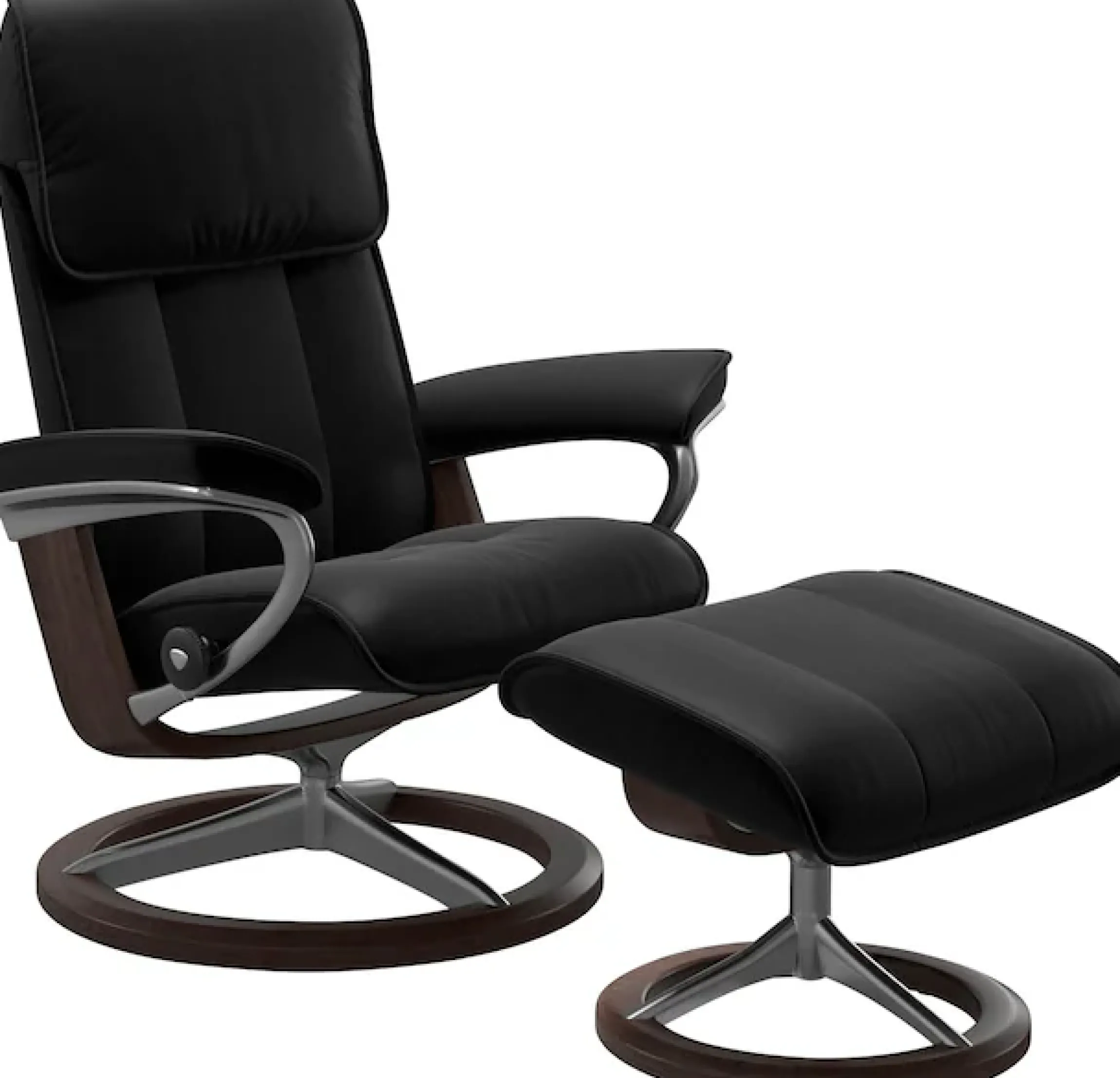 Stressless® Relaxsessel »Admiral« Set, Relaxsessel inkl. Hocker,mit Signature Base, Größe M & L, Gestell Wenge