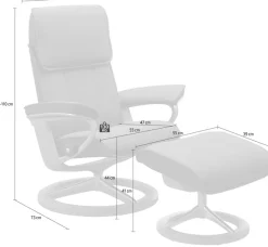 Stressless® Relaxsessel »Admiral« Set, Relaxsessel inkl. Hocker,mit Signature Base, Größe M & L, Gestell Wenge