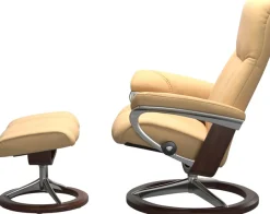 Stressless® Relaxsessel »Consul« Set, Relaxsessel mit Hocker,mit Hocker, mit Signature Base, Größe M, Gestell Braun