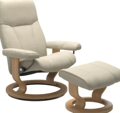 Stressless® Relaxsessel »Consul« Set, Relaxsessel mit Hocker,mit Hocker, mit Classic Base, Größe S, Gestell Eiche
