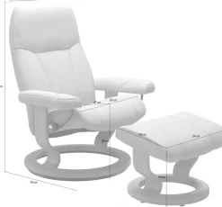 Stressless® Relaxsessel »Consul« Set, Relaxsessel mit Hocker,mit Hocker, mit Classic Base, Größe S, Gestell Eiche
