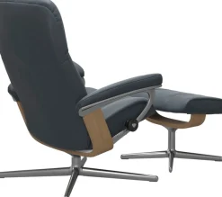 Stressless® Relaxsessel »Consul« Set, Relaxsessel mit Hocker,mit Hocker, mit Cross Base, Größe S, M & L, Holzakzent Eiche