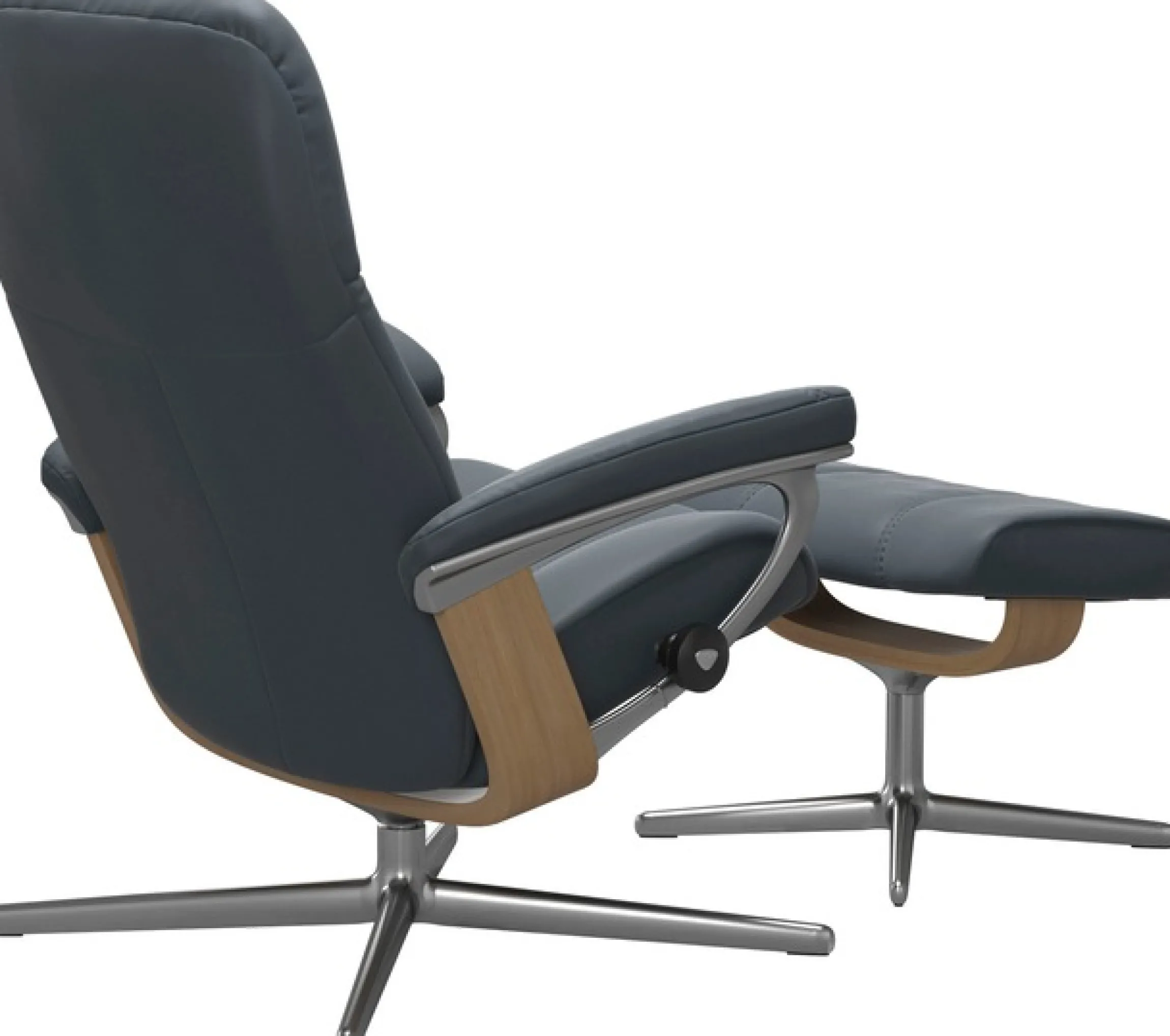 Stressless® Relaxsessel »Consul« Set, Relaxsessel mit Hocker,mit Hocker, mit Cross Base, Größe S, M & L, Holzakzent Eiche