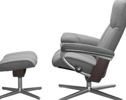 Stressless® Relaxsessel »Consul« Set, Relaxsessel mit Hocker,mit Hocker, mit Cross Base, Größe S, M & L, Holzakzent Wenge