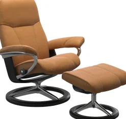 Stressless® Relaxsessel »Consul« Set, Relaxsessel mit Hocker,mit Hocker, mit Signature Base, Größe M, Gestell Schwarz