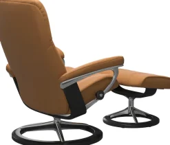 Stressless® Relaxsessel »Consul« Set, Relaxsessel mit Hocker,mit Hocker, mit Signature Base, Größe M, Gestell Schwarz