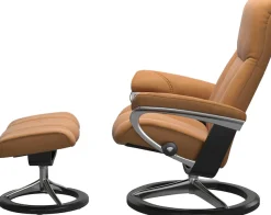 Stressless® Relaxsessel »Consul« Set, Relaxsessel mit Hocker,mit Hocker, mit Signature Base, Größe M, Gestell Schwarz