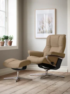 Stressless® Relaxsessel »Mayfair« Set, Relaxsessel mit Hocker,mit Hocker, mit Cross Base, Größe S, M & L, Holzakzent Schwarz