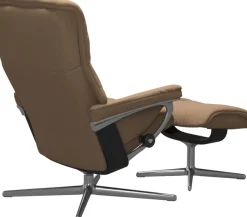 Stressless® Relaxsessel »Mayfair« Set, Relaxsessel mit Hocker,mit Hocker, mit Cross Base, Größe S, M & L, Holzakzent Schwarz