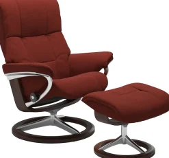 Stressless® Relaxsessel »Mayfair« Set, Relaxsessel mit Hocker,mit Hocker, mit Signature Base, Größe S, M & L, Gestell Braun