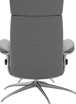 Stressless® Relaxsessel »Paris« Set, Relaxsessel mit Hocker,mit Hocker, Low Back mit Kopfstütze, mit Star Base, Gestell Chrom