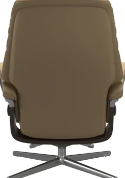 Stressless® Relaxsessel »Sunrise« Set, Relaxsessel mit Hocker,mit Hocker, mit Cross Base, Größe S, M & L, Holzakzent Wenge