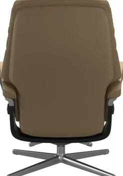 Stressless® Relaxsessel »Sunrise« Set, Relaxsessel mit Hocker,mit Hocker, mit Cross Base, Größe S, M & L, Holzakzent Schwarz