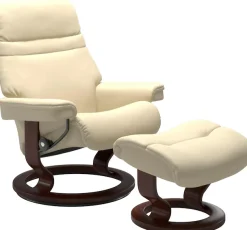 Stressless® Relaxsessel »Sunrise« Set, Relaxsessel mit Hocker,mit Classic Base, Größe M, Gestell Braun