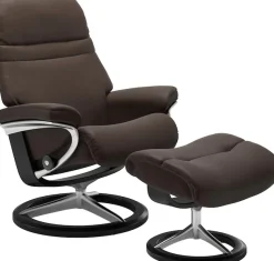 Stressless® Relaxsessel »Sunrise« mit Signature Base, Größe M, Gestell Schwarz, in 2 Lederqualitäten lieferbar