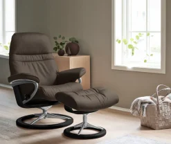 Stressless® Relaxsessel »Sunrise« mit Signature Base, Größe M, Gestell Schwarz, in 2 Lederqualitäten lieferbar