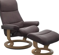 Stressless® Relaxsessel »View« Set, Relaxsessel mit Hocker,mit Classic Base, Größe M,Gestell Eiche