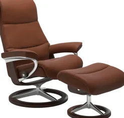Stressless® Relaxsessel »View« Set, Relaxsessel mit Hocker,mit Signature Base, Größe S,Gestell Braun