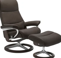 Stressless® Relaxsessel »View« Set, Relaxsessel mit Hocker,mit Signature Base, Größe S,Gestell Wenge