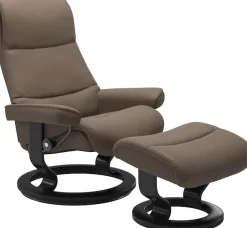Stressless® Relaxsessel »View« Set, Relaxsessel mit Hocker,mit Classic Base, Größe M,Gestell Schwarz