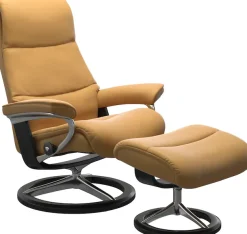 Stressless® Relaxsessel »View« Set, Relaxsessel mit Hocker,mit Signature Base, Größe S,Gestell Schwarz