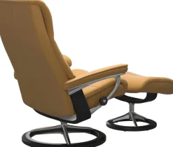 Stressless® Relaxsessel »View« Set, Relaxsessel mit Hocker,mit Signature Base, Größe S,Gestell Schwarz