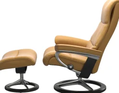 Stressless® Relaxsessel »View« Set, Relaxsessel mit Hocker,mit Signature Base, Größe S,Gestell Schwarz