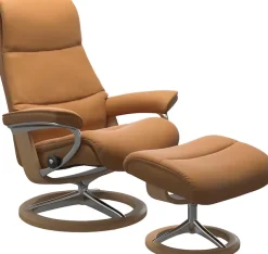Stressless® Relaxsessel »View« Set, Relaxsessel mit Hocker,mit Signature Base, Größe M,Gestell Eiche
