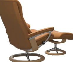 Stressless® Relaxsessel »View« Set, Relaxsessel mit Hocker,mit Signature Base, Größe M,Gestell Eiche