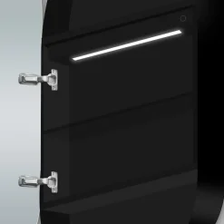 Talos Badezimmerspiegelschrank »Talos Oval Vento« austauschbare LED-Beleuchtung, 45x80 cm schwarz