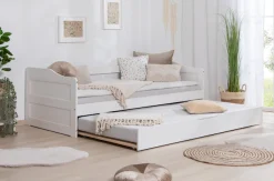 Ticaa Funktionsbett »Melinda, Daybett, Jugendbett, 2 Schlafplätze, Schublade auf Rollen« 90x200cm,FSC®-zertifizierte Kiefer, 2 Rollroste, Massivholz