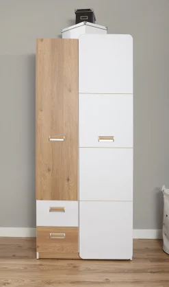 Ticaa Jugendzimmer-Set »Lori« Set, Bett, Schrank, Schreibtisch, Standregal, Wandregal, Nachttisch, 6 Stk. tlg. Bett + Schrank + Schreibtisch + Standregal + Wandregal + Nachttisch