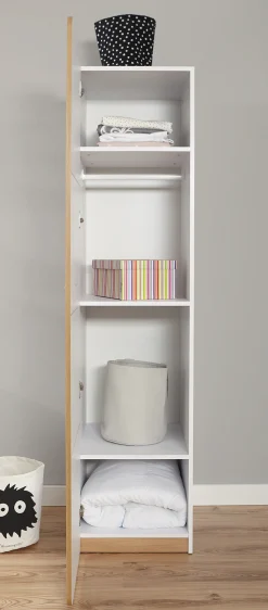 Ticaa Jugendzimmer-Set »Lori« Set, Bett, Schrank, Schreibtisch, Standregal, Wandregal, Nachttisch, 6 Stk. tlg. Bett + Schrank + Schreibtisch + Standregal + Wandregal + Nachttisch